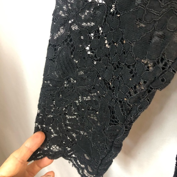 Loft Women’s Lace Dress Open Back Lined 3/4 Length Sleeves Stretchy Fit & Flare - Picture 4 of 8